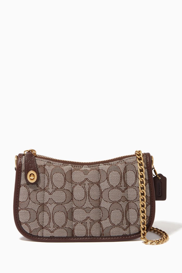 

Swinger 20 Bag in Quilted Signature Jacquard, Brown