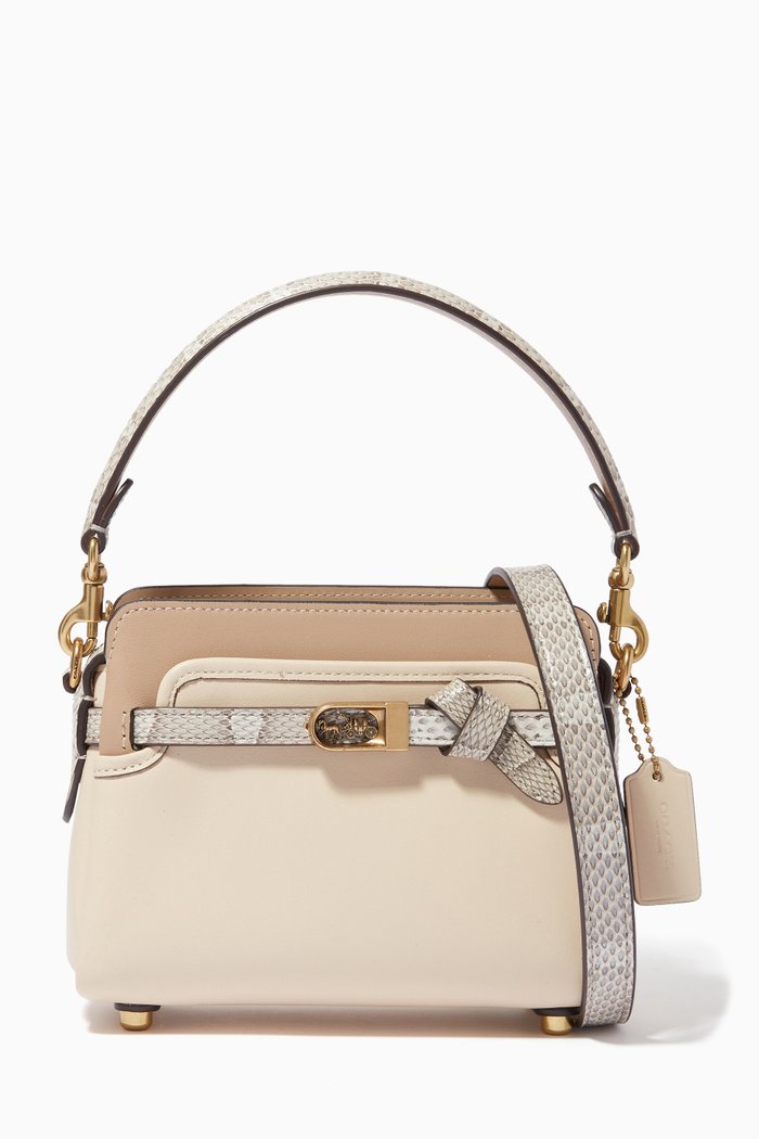 

Tate Carryall Bag in Leather, White