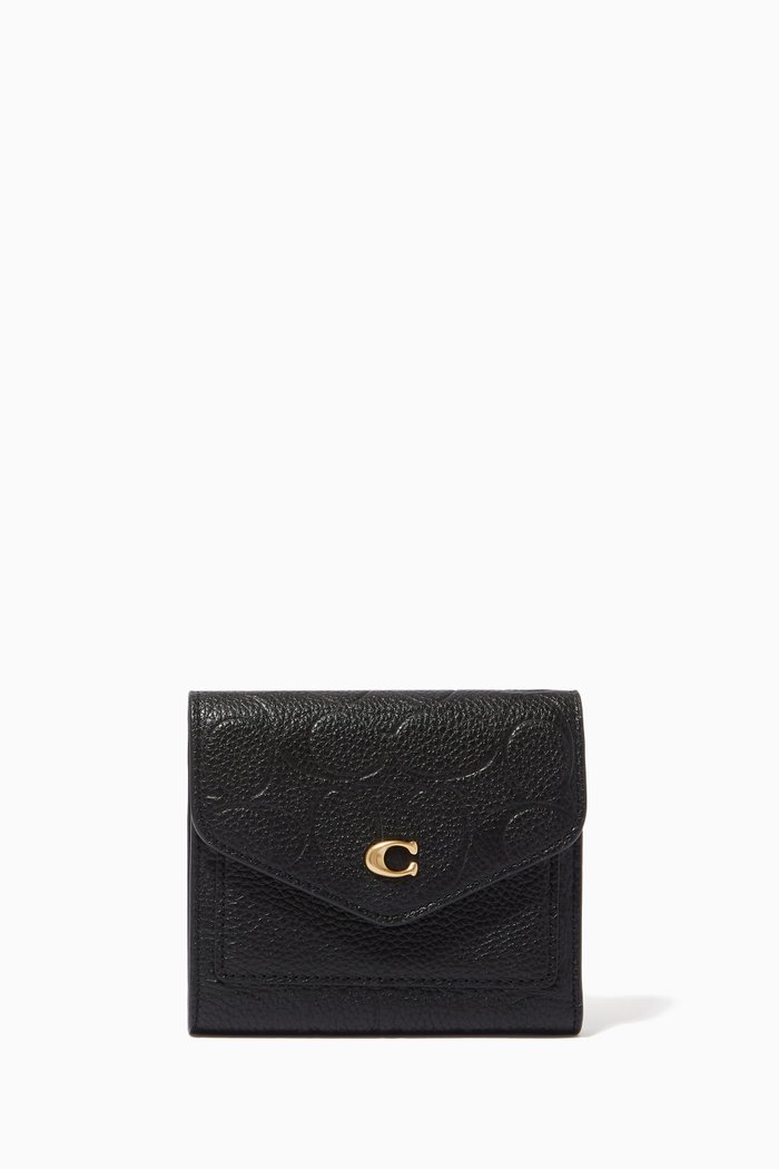 

Small Wyn Wallet in Signature Embossed Leather, Black