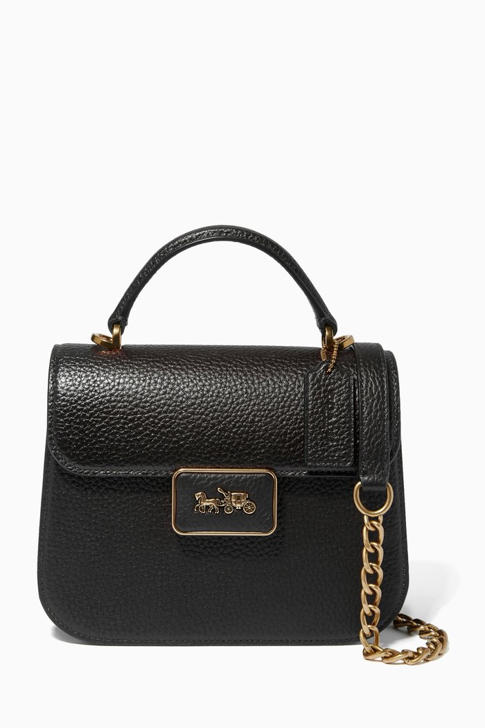 

Alie Top Handle Bag in Leather, Black