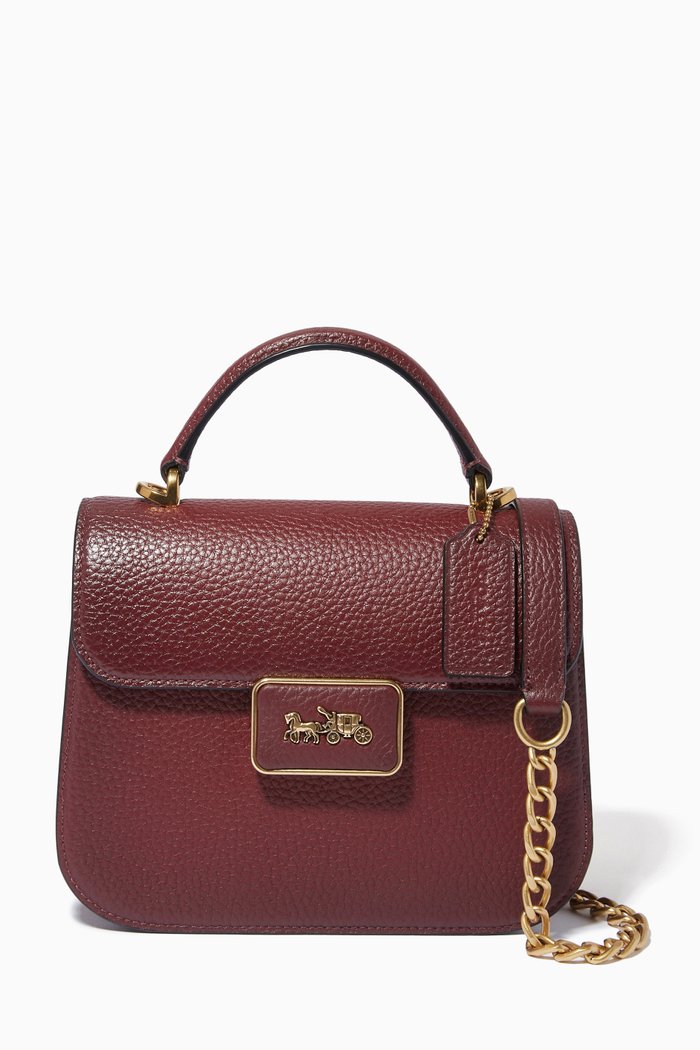 

Alie Top Handle Bag in Leather, Red