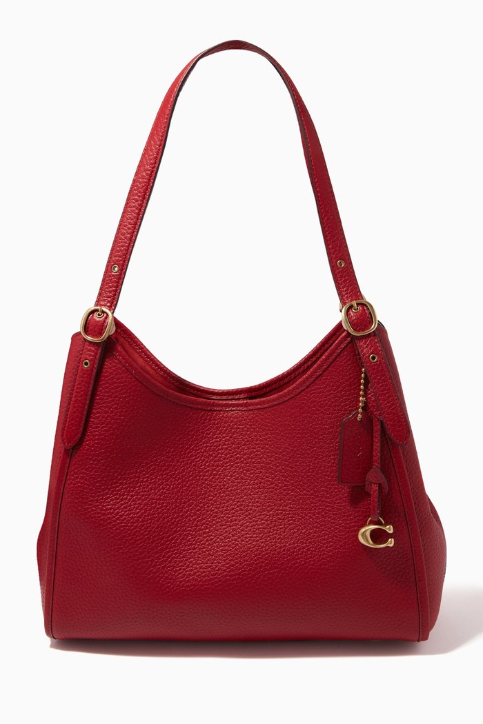 

Lori Shoulder Bag in Pebble Leather, Red