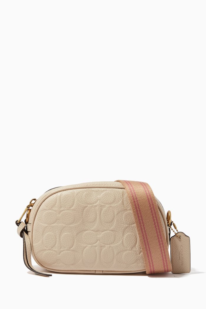 

Camera Crossbody Bag in Signature Embossed Leather, White
