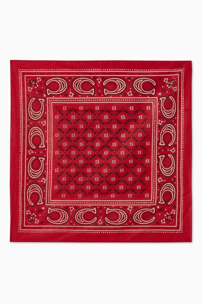 

Heritage Print Bandana in Cotton, Red