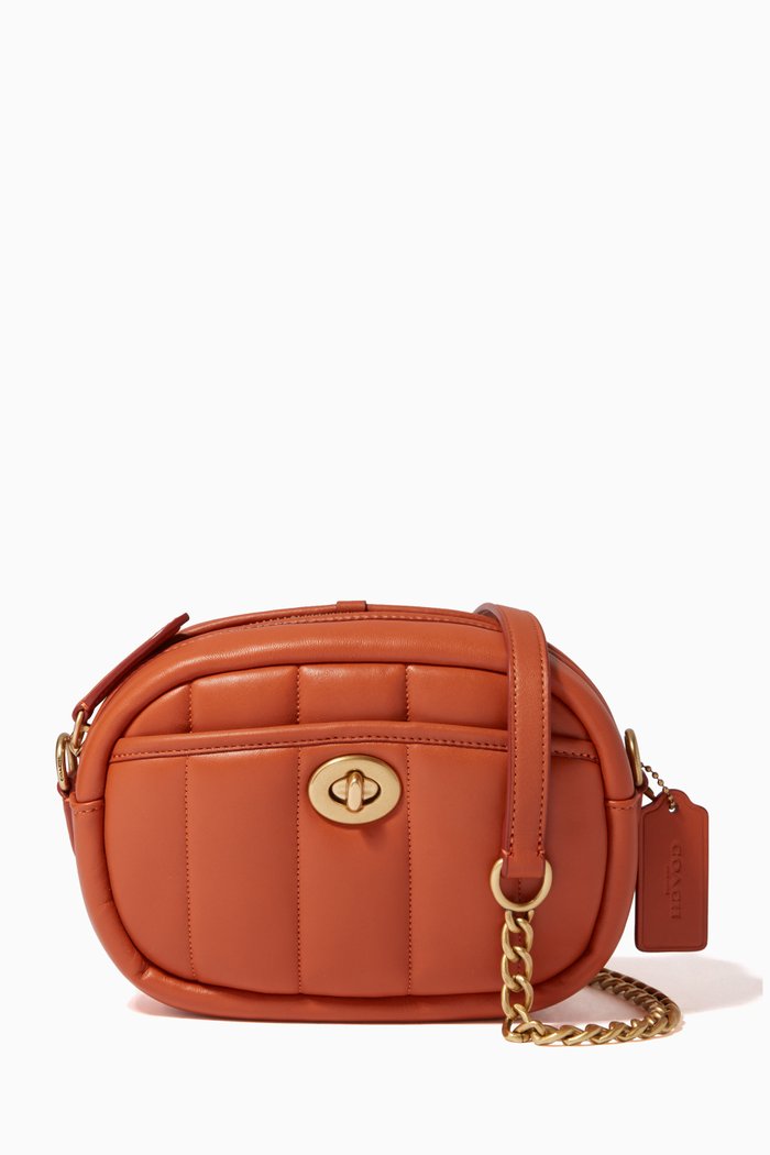 

Small Camera Bag with Quilting in Nappa, Red