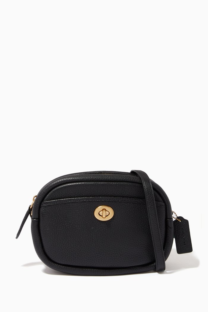 

Camera Bag in Pebble Leather, Black