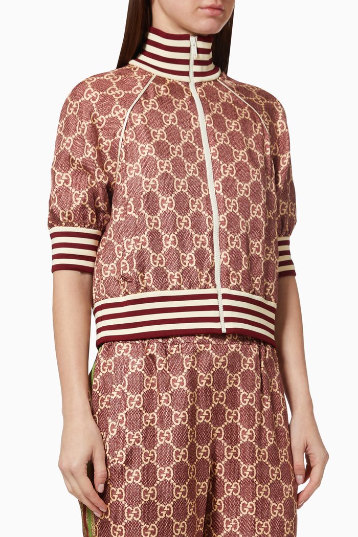 

Jacket in GG Supreme Print Silk, Brown