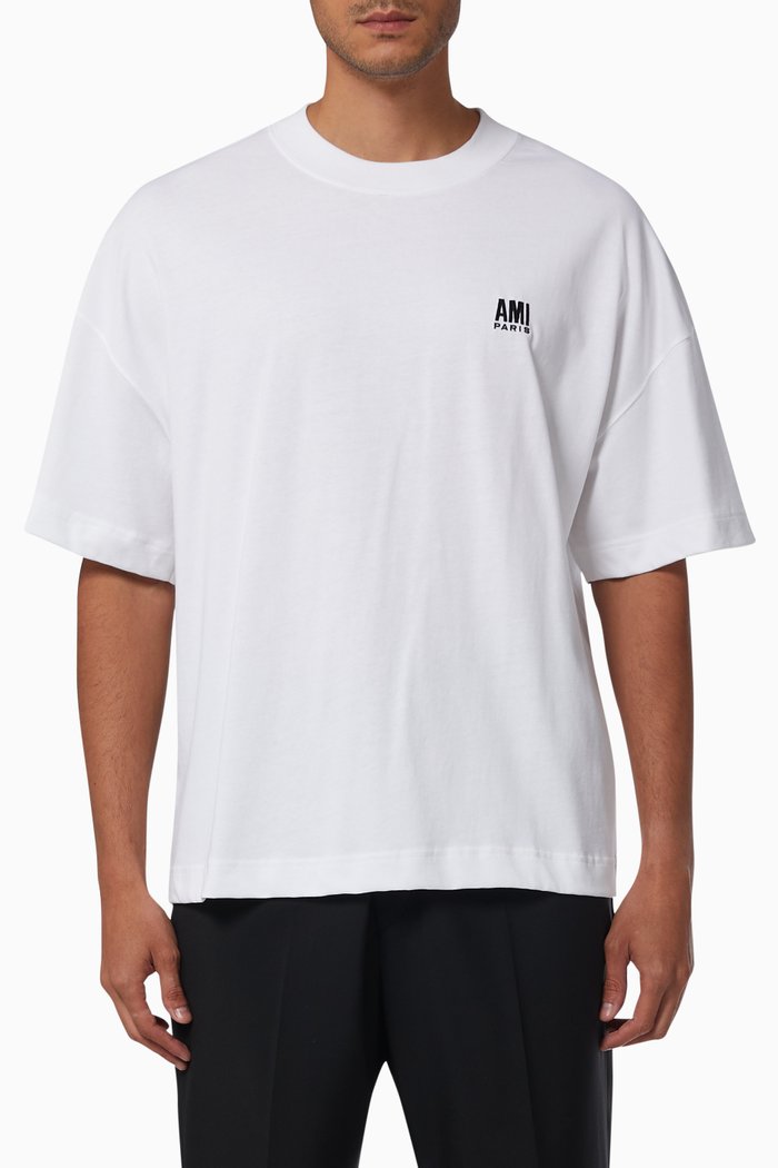 

Ami Paris Embroidered Oversize T-shirt in Cotton Jersey, White