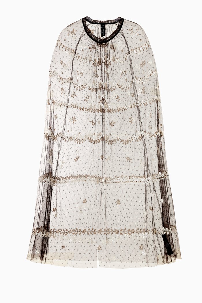 

Eve Sequin Midaxi Cape in Kisses Tulle, Black