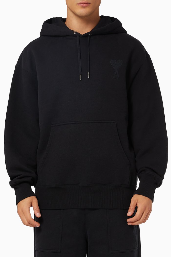 

Ami de Coeur Hoodie in Cotton, Black