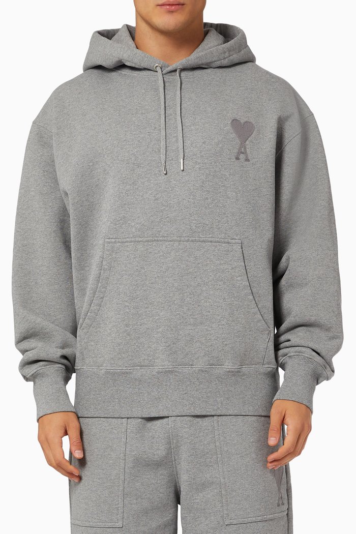 

Ami de Coeur Hoodie in Cotton, Grey