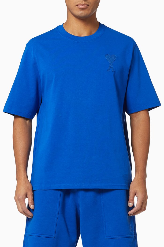 

Ami de Coeur Logo T-shirt in Cotton, Blue