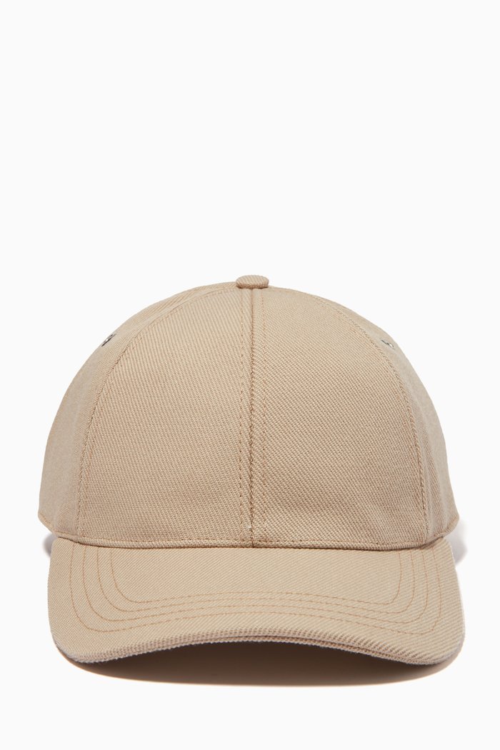 

Logo Patch Cap in Wool Gabardine, Neutral