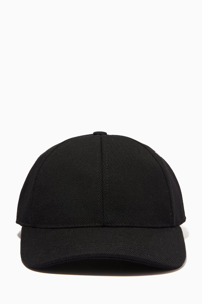 

Ami Patch Cap in Wool Gabardine, Black