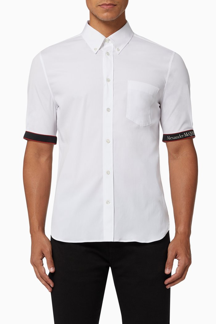 

Selvedge Tape Shirt in Stretch Poplin, White