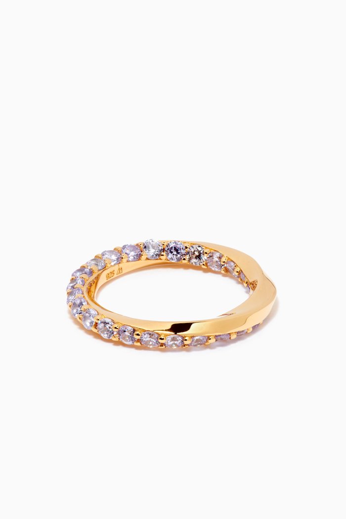 

Cavalier Ring in 18kt Gold-plated Sterling Silver, Purple