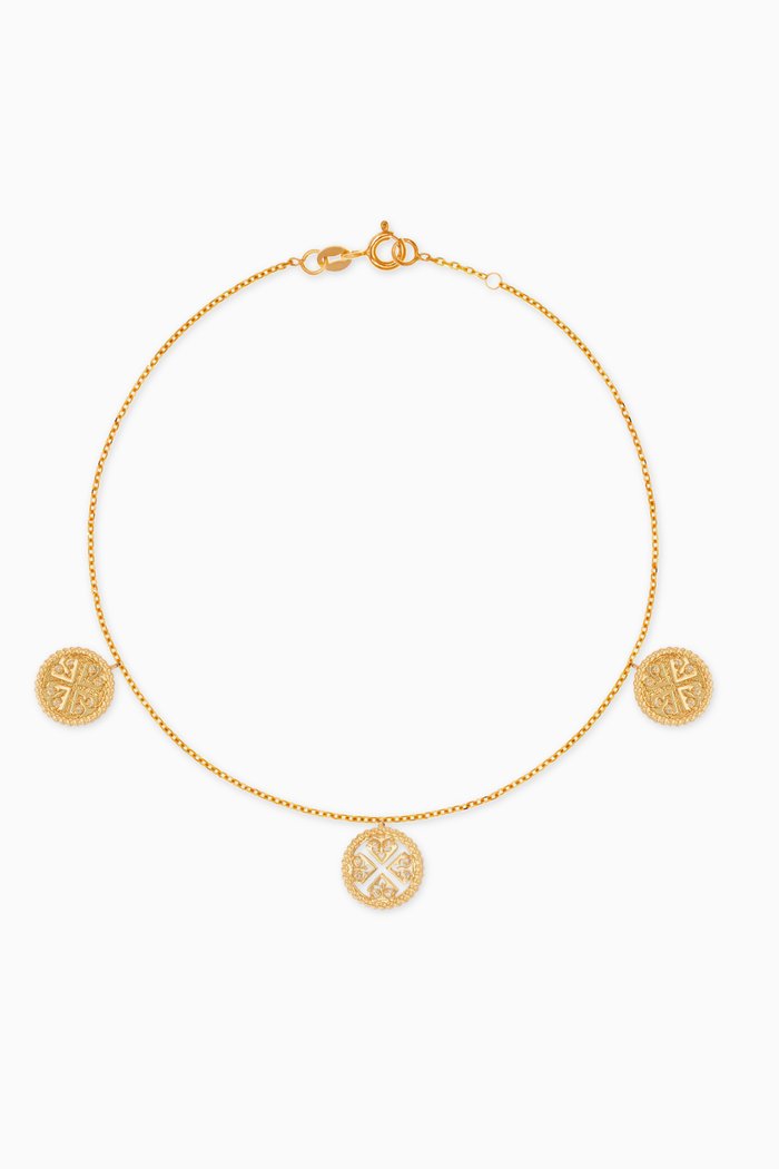 

Lace Anklet with Mother of Pearl & Diamond in 18kt Yellow Gold