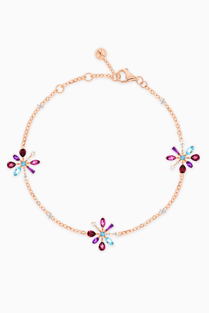 

Fireworks Flare Semi Precious Anklet in 18kt Rose Gold
