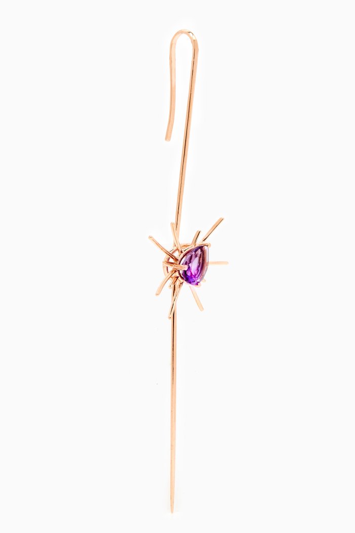 

Fireworks Flare Amethyst Ear Cuff in 18kt Rose Gold