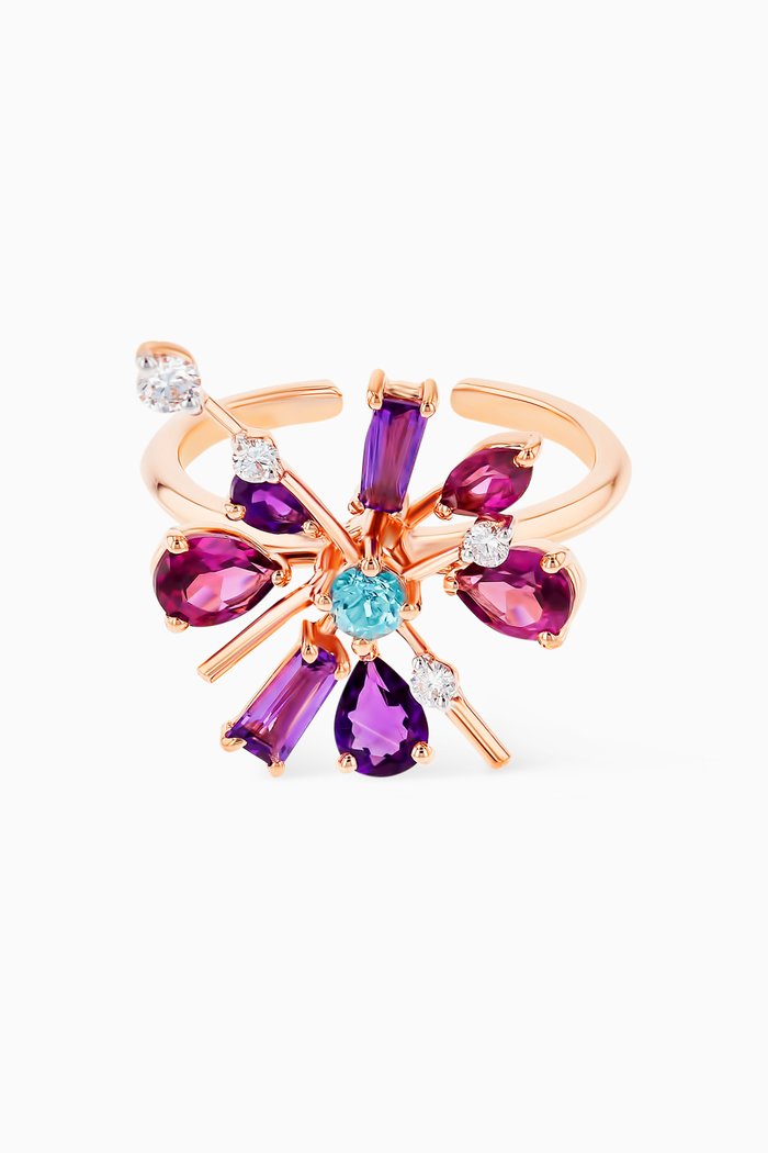

Fireworks Flare Semi Precious Nail Ring in 18kt Rose Gold