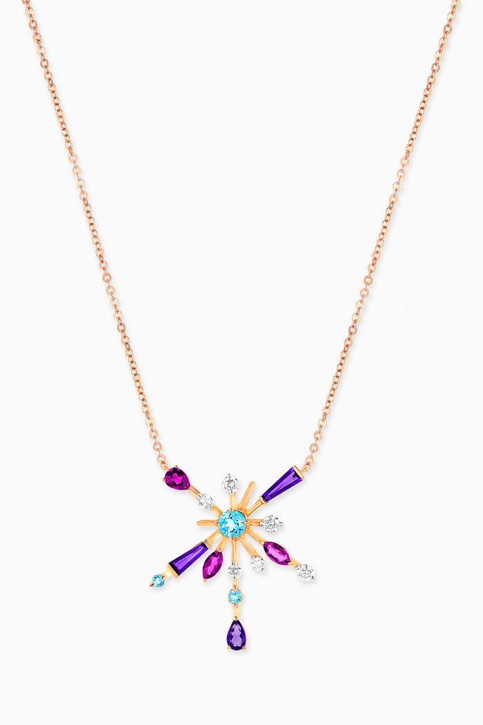 

Fireworks Flare Semi Precious Necklace in 18kt Rose Gold