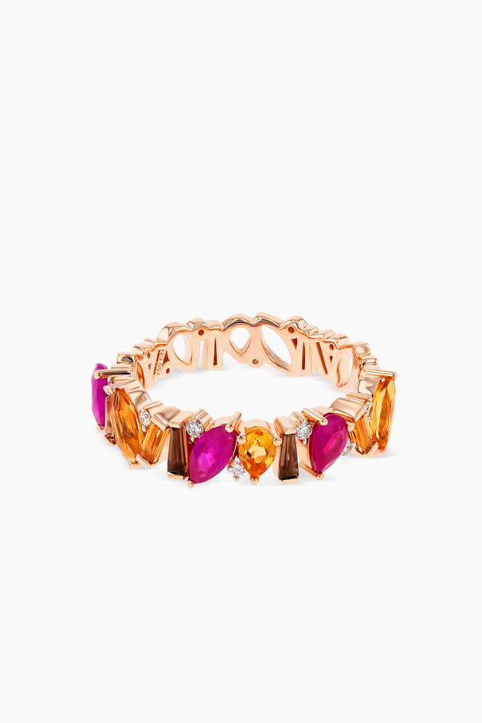Fireworks Flitter Precious Thumb Ring in 18kt Rose Gold