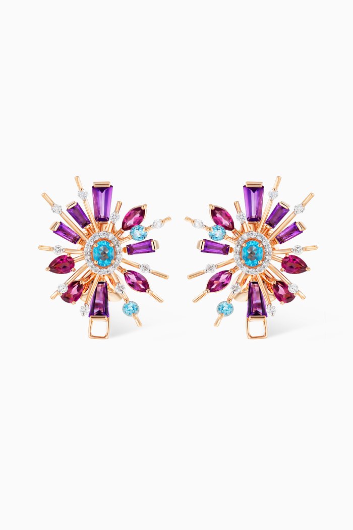

Fireworks Flitter Semi Precious Stud Earrings in 18kt Rose Gold
