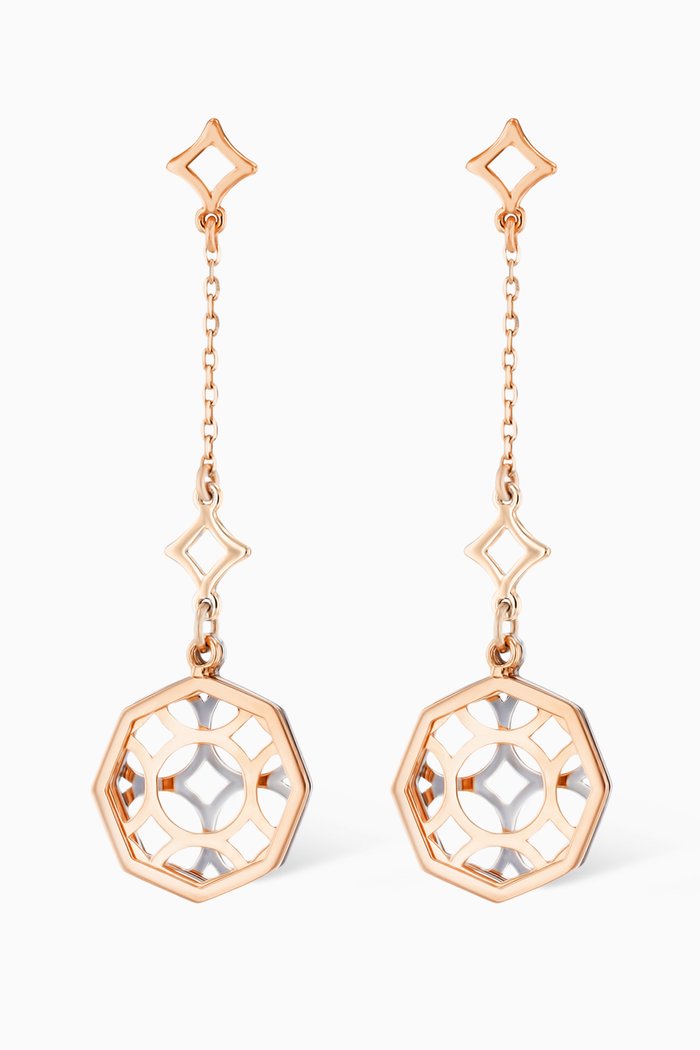 

Al Qasr Al Jali Drop Earrings in 18kt Gold, Rose gold