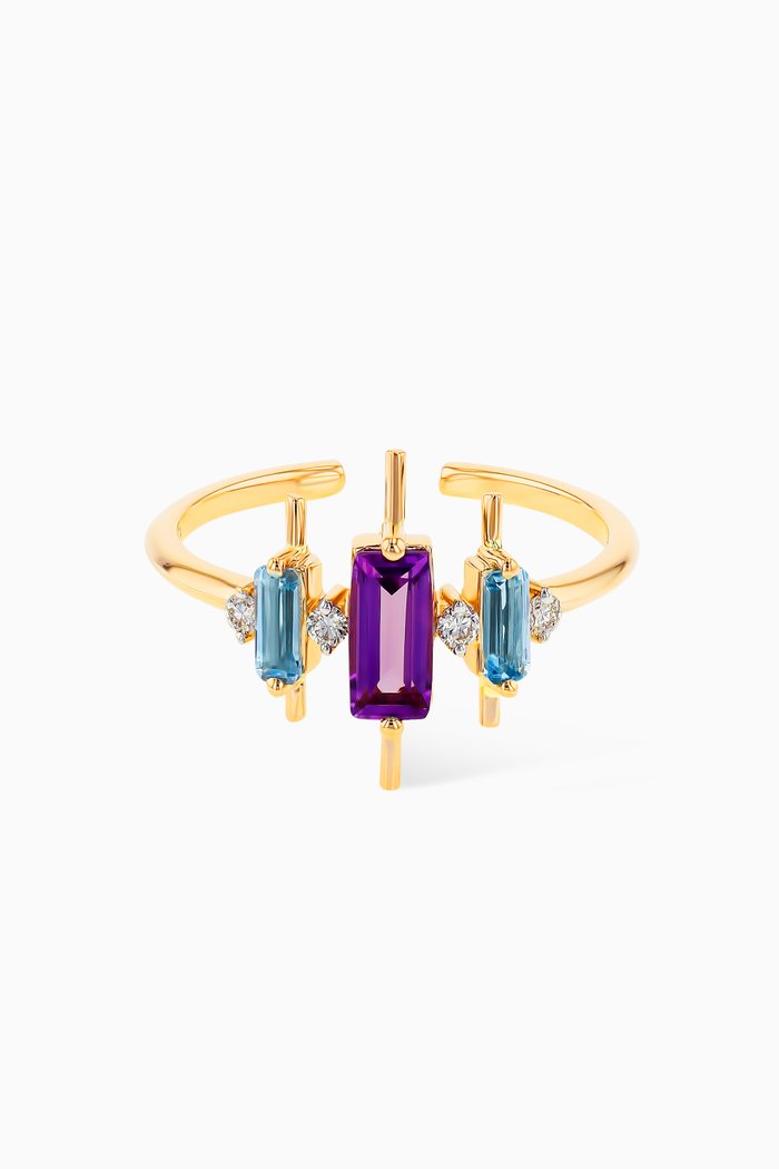 

Fireworks Flare Semi Precious Midi Ring in 18kt Rose Gold