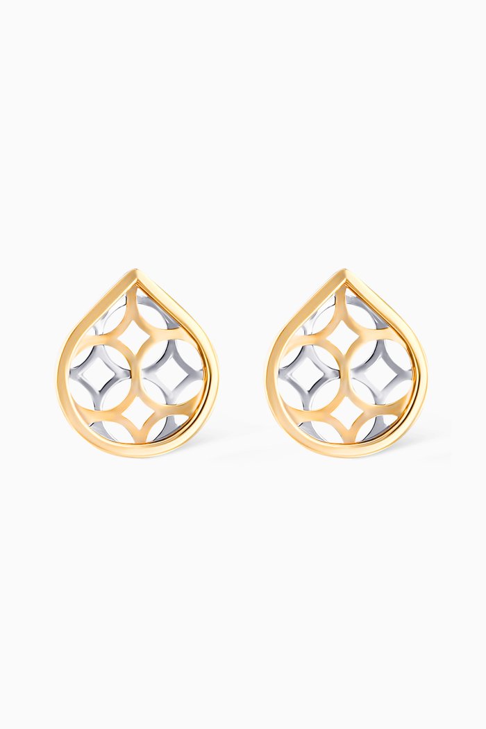 

Al Qasr Drop Earrings in 18kt Yellow & White Gold