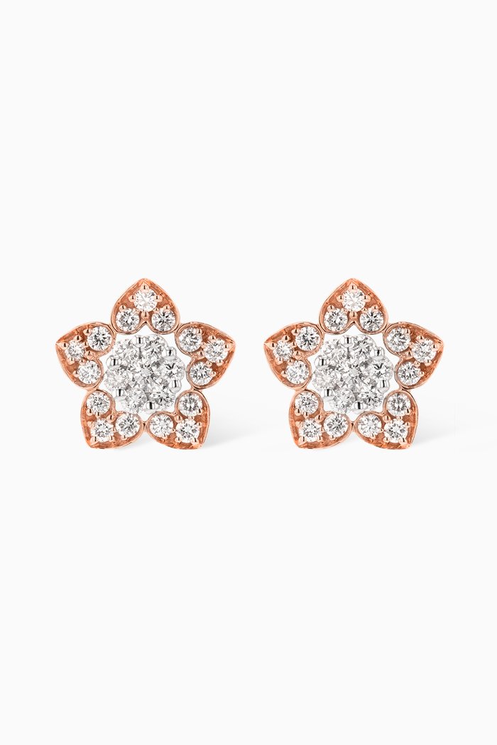 

Heart to Heart Star Earrings with Diamonds in 18kt Gold, White