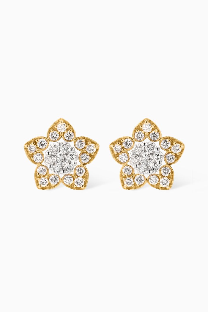 

Heart to Heart Star Earrings with Diamonds in 18kt Gold, Yellow