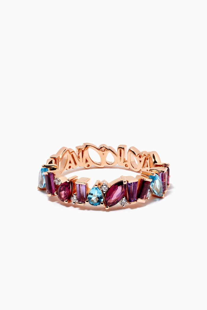 

Fireworks Aerial Semi Precious Thumb Ring in 18kt Rose Gold