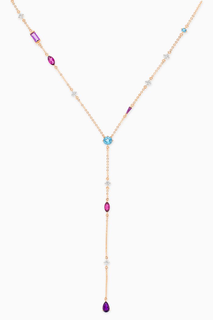 

Fireworks Aerial Semi Precious Y Necklace in 18kt Rose Gold