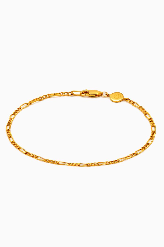 

Figaro Chain Bracelet in 18kt Gold Vermeil on Sterling Silver