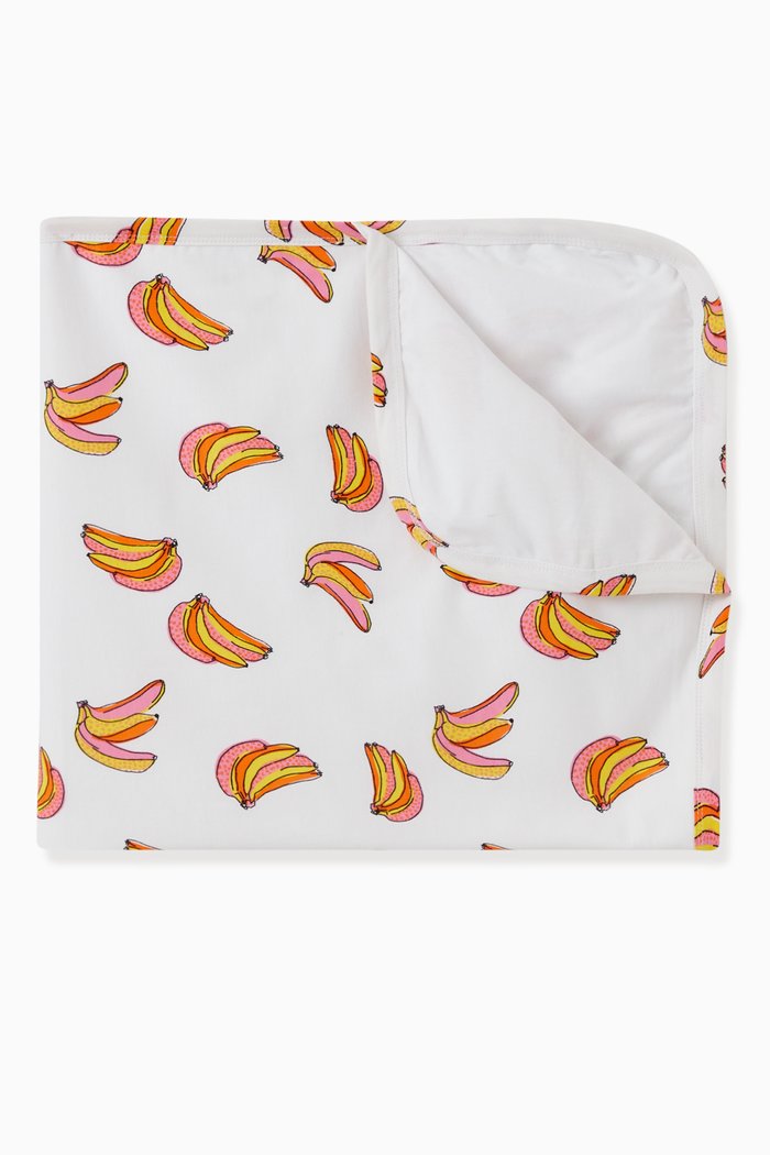 

Banana Print Blanket in Cotton, White