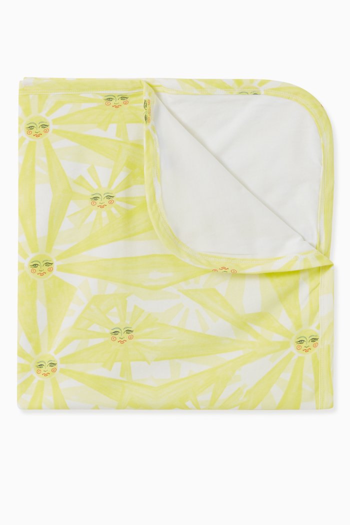 

Sunshine Print Blanket in Cotton, Yellow