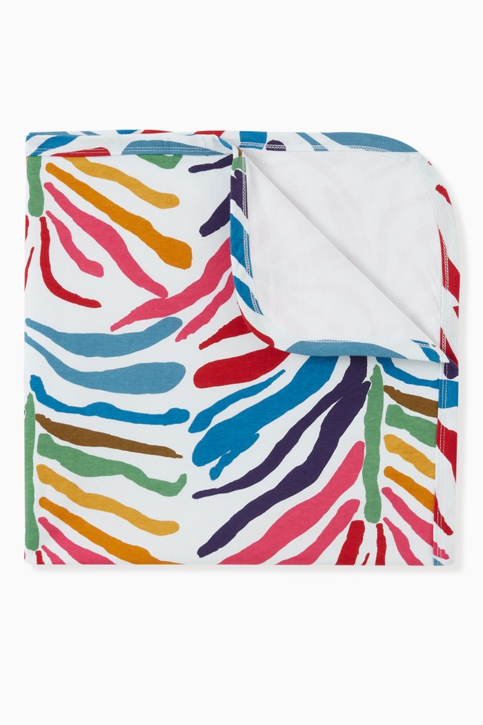 

Zebra Print Blanket in Cotton, Multicolour