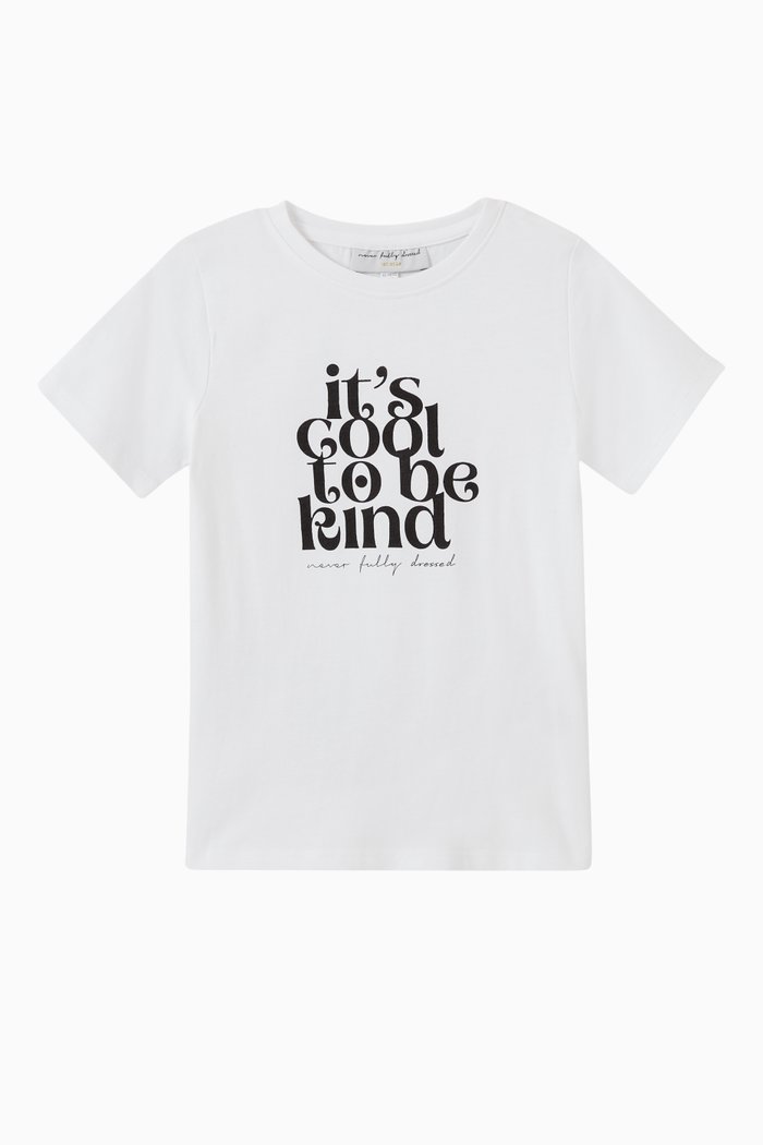 

Print Detail T-Shirt in Cotton, White