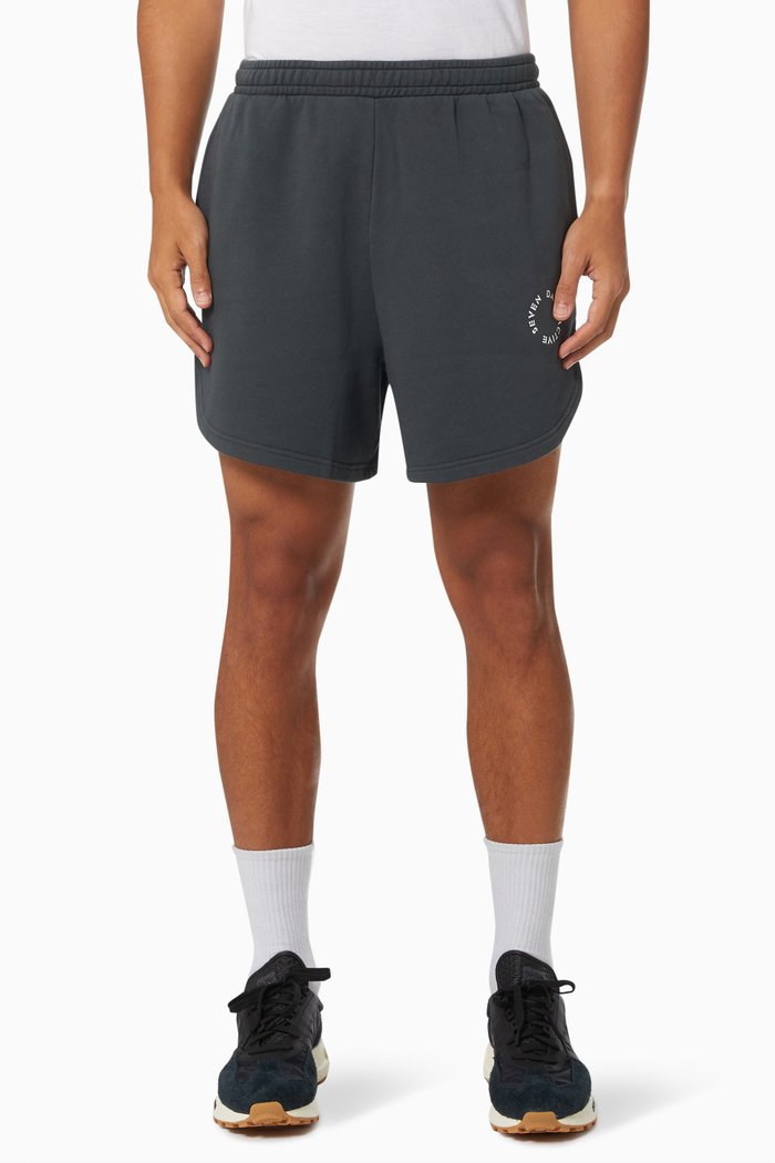 Logo Sweatshorts in Organic Cotton, Black