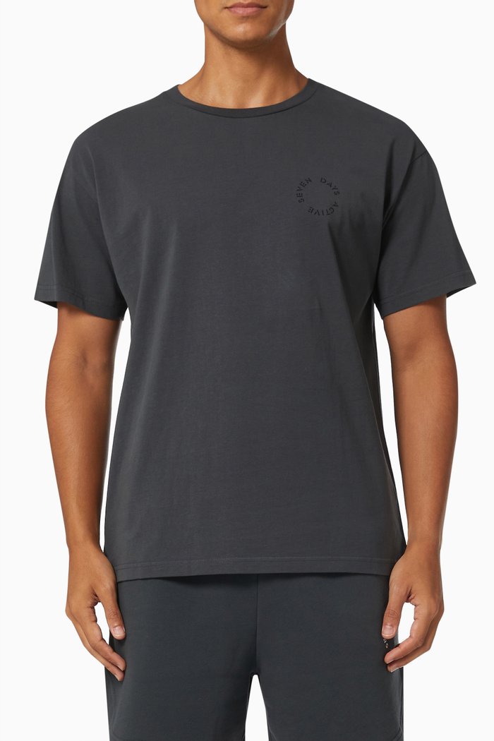 

Korean T-shirt in Organic Cotton Jersey, Black