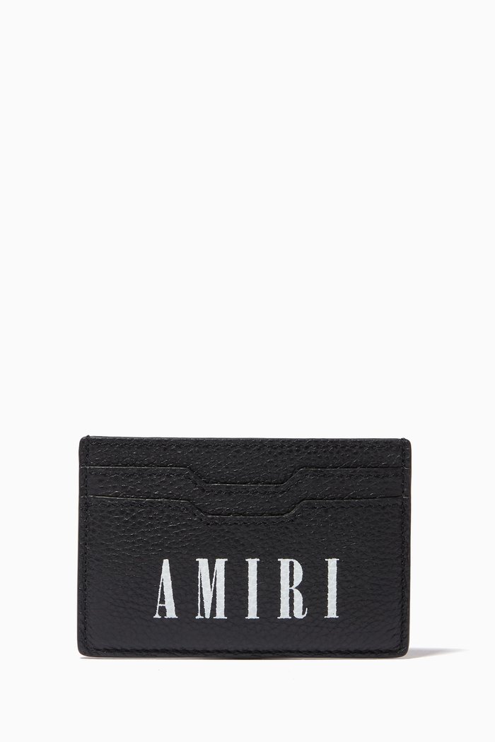 

Large Logo Card Holder in Pebbled Nappa Leather, Black