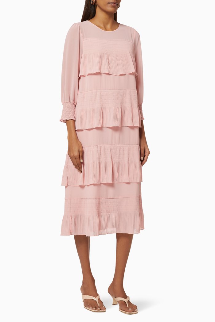 

Yasbodil Midi Dress in Crepe, Pink