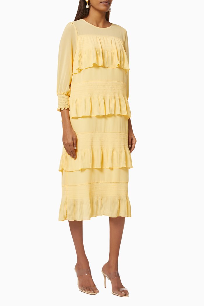 

Yasbodil Midi Dress in Crepe, Yellow