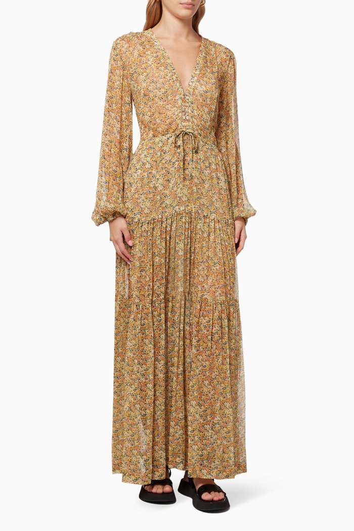 

Golden Fields Maxi Dress in Viscose, Yellow