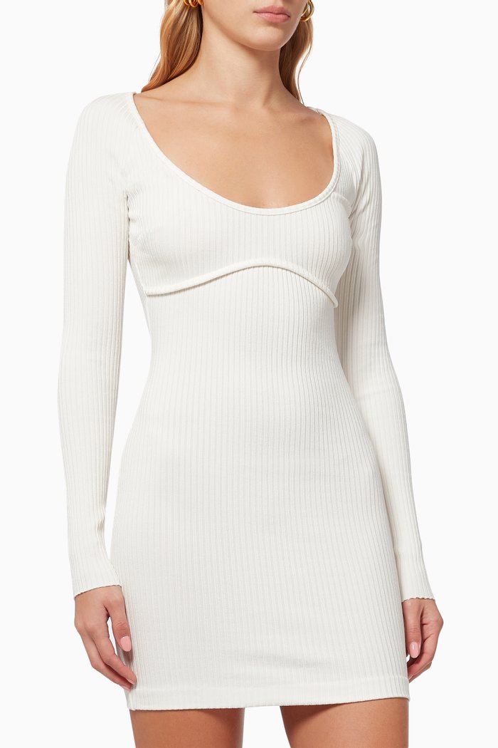 

Della Vita Mini Dress in Viscose-blend Knit, Neutral