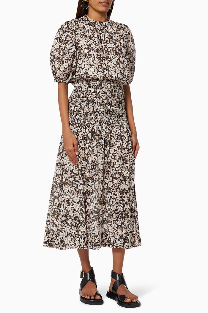 

Forbidden Forrest Midi Dress in Cotton, Multicolour