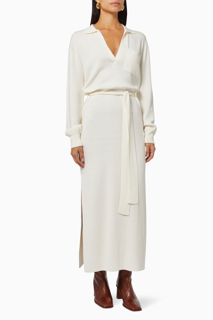 

Liam Polo Midi Dress in Knit, Neutral
