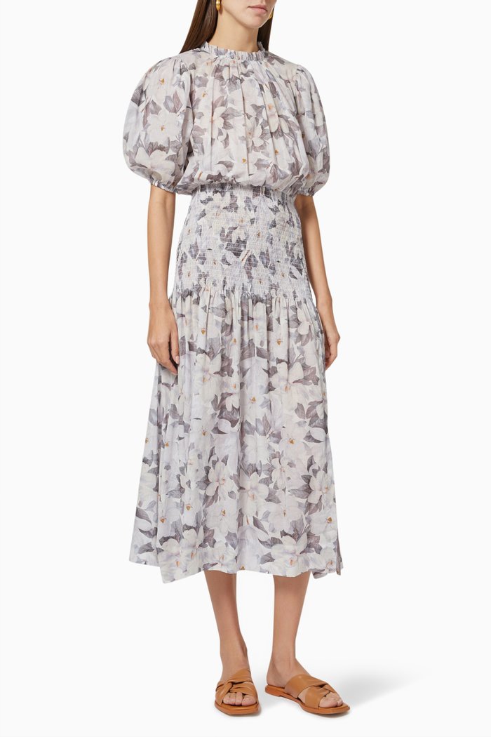 

Gardenia Midi Dress in Cotton, Multicolour