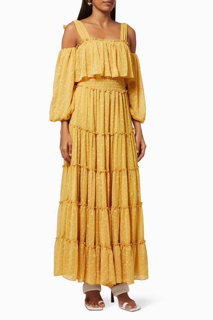 

Carmela Tiered Dress in Chiffon, Multicolour